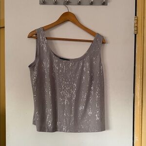Alex Evenings Shimmering Gray Tank Top